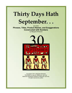Thirty Days Hath September. - Taking Grades Publishing Company