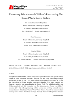 Elem mentary y Educ Seco ation an ond Wo nd Chi orld Wa ldren`s