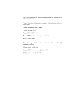 Appendix, Construction and Evaluation of Estimates of Monthly Shoe