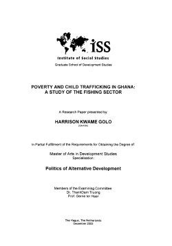 POVERTY AND CHilD TRAFFICKING IN GHANA: A STUDY OF THE
