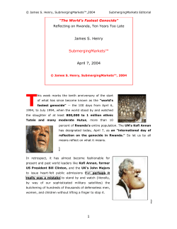 "The World`s Fastest Genocide"