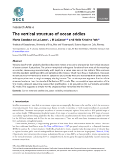 The vertical structure of ocean eddies