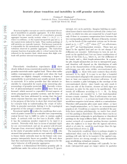 Isostatic phase transition and instability in stiff granular materials