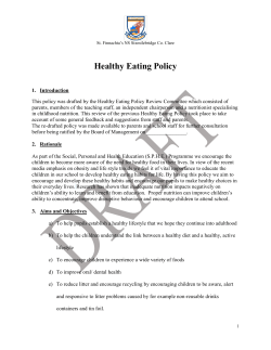 Healthy Eating Policy - St. Finnachta`s NS Sixmilebridge