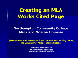 MLA Works Cited Page