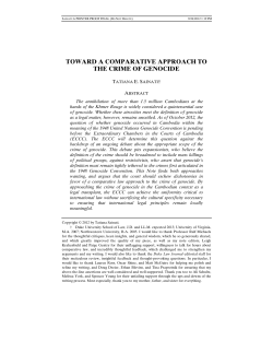 Toward a Comparative Approach to the Crime of Genocide