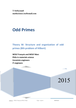 New theory about odd prime numbers - T