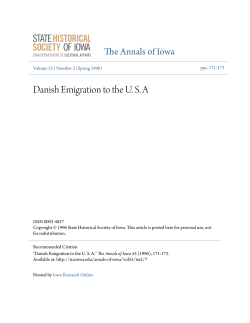 Danish Emigration to the US A