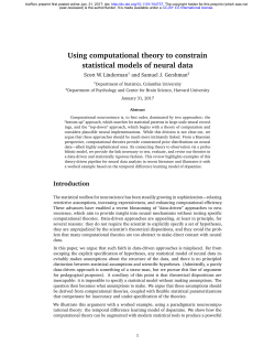 Using computational theory to constrain statistical models