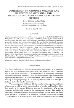 comparison of absolute acidities and basicities of methanol and
