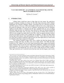 University of Denver Sports and Entertainment Law Journal