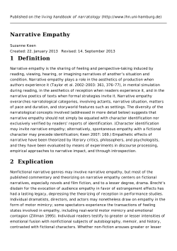 Narrative Empathy - the living handbook of narratology