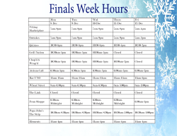 Finals Week Hours