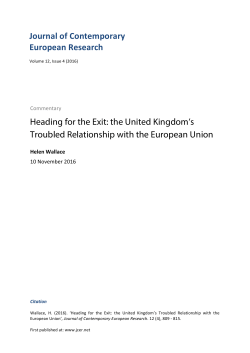 the United Kingdom`s Troubled Relationship with the European