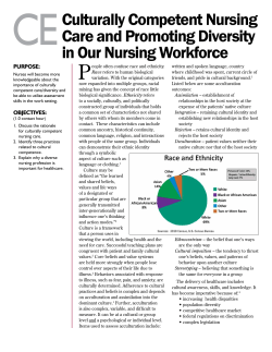 Culturally Competent Nursing Care and Promoting Diversity in Our