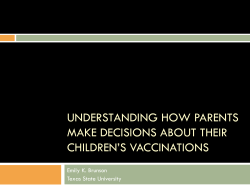 Parents` decisions about their children`s vaccinations: A case of