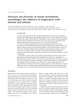 Structure and diversity of stream invertebrate assemblages