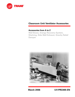 Classroom Unit Ventilator Accessories