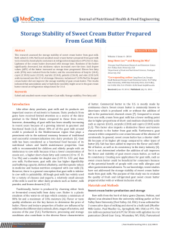 Storage Stability of Sweet Cream Butter