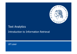 Text Analytics - Institut f&uuml;r Informatik