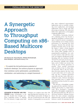 A Synergetic Approach to Throughput Computing