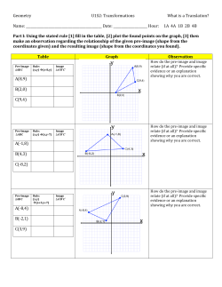 Geometry U1S2: Transformations What is a Translation? Name: