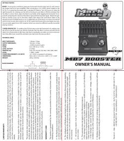 MB7 Booster Owner`s Manual