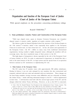 Organisation and function of the European Court of Justice (Court of