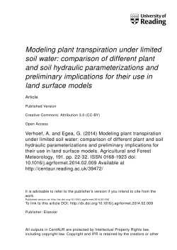 Modeling plant transpiration under limited soil water: comparison of