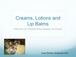 Creams, Lotions and Lip Balms