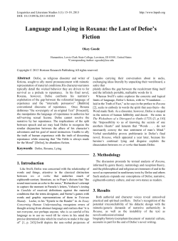 Language and Lying in Roxana - Horizon Research Publishing