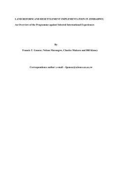 LAND REFORM AND RESETTLEMENT IMPLEMENTATION IN