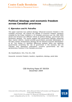 Political ideology and economic freedom across Canadian