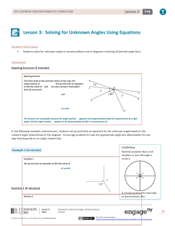 Lesson 3: Solving for Unknown Angles Using Equations