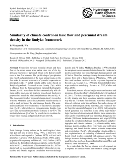 Similarity of climate control on base flow and perennial stream