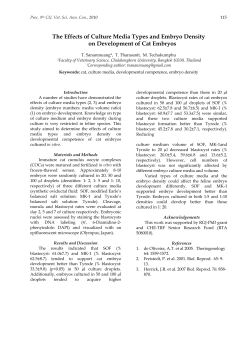 The Effects of Culture Media Types and Embryo Density on