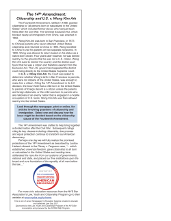Citizenship and U.S. v. Wong Kim Ark