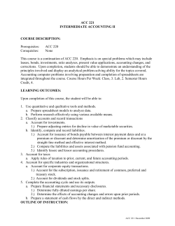 ACC 221 Course Outline