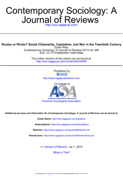 Routes or Rivals? Social Citizenship, Capitalism, and War in the