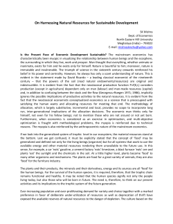 On Harnessing Natural Resources for