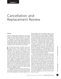 Cancellation and Replacement Review