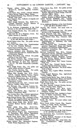 SUPPLEMENT TO THE LONDON GAZETTE, i JANUARY,` 1943