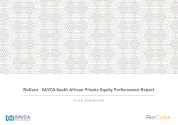 RisCura&ndash;SAVCA South African Private Equity Performance Report