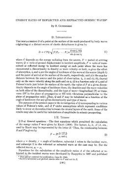 ENERGY RATIO OF REFLECTED AND REFRACTED SEISMIC