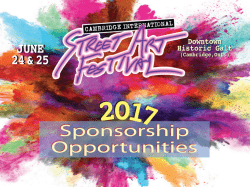 Sponsor Investment: $3500 Number of Opportuni es: 1