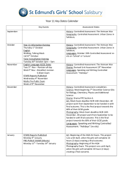 Year 11 Key Dates Calendar - St. Edmund`s Girls` School