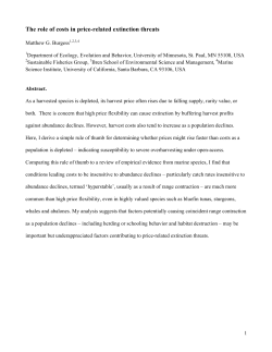 The role of costs in price-related extinction threats