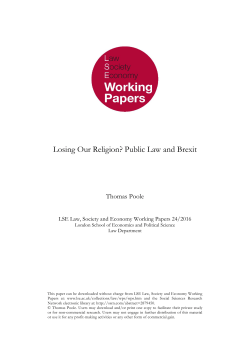 Losing Our Religion? Public Law and Brexit
