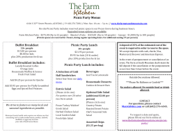 Picnic Party Menu - The Farm at South Mountain