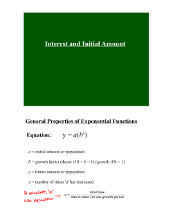 Interest and Initial Amount y = a(bx)